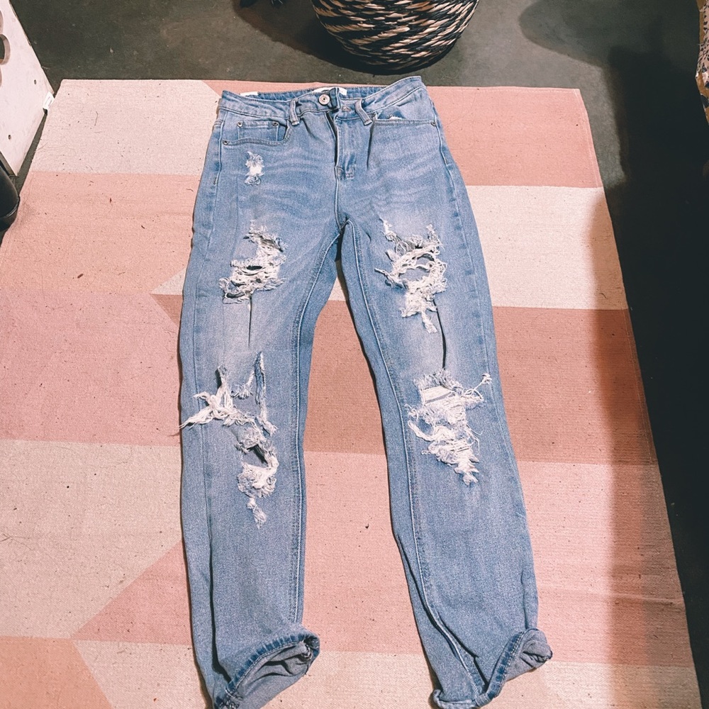 Ripped boyfriend style jeans